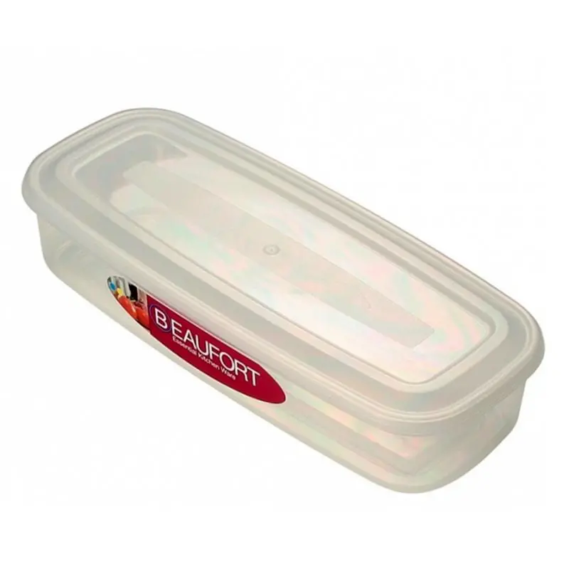 Beaufort 1L Oblong Food Container – Slim Profile, Transparent Storage