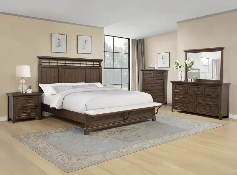 Beckett Brown Dresser Mirror – Arched Wooden Accent Mirror