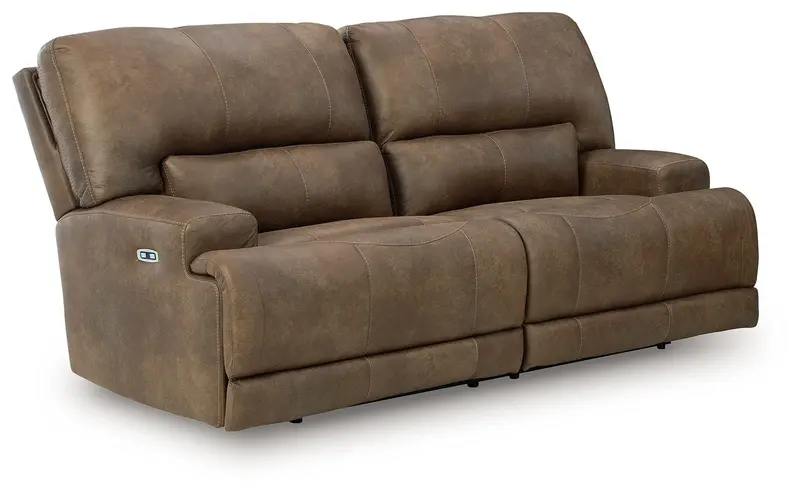 Beckley Place Earth-Tone 2-Seat Power Reclining Sofa with Adjustable Headrests