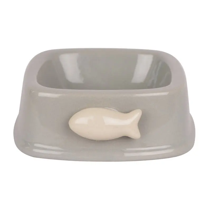 Beige Ceramic Cat Bowl – 14.5cm Minimalist Design by Banbury