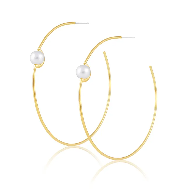 Belize Pearl Accent Hoop Earrings
