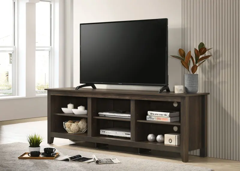 Benito Open-Shelf TV Console with Built-in Cable Management System