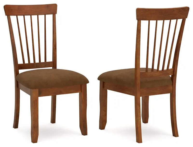 Berringer Rustic Brown Upholstered Dining Side Chairs – Pair