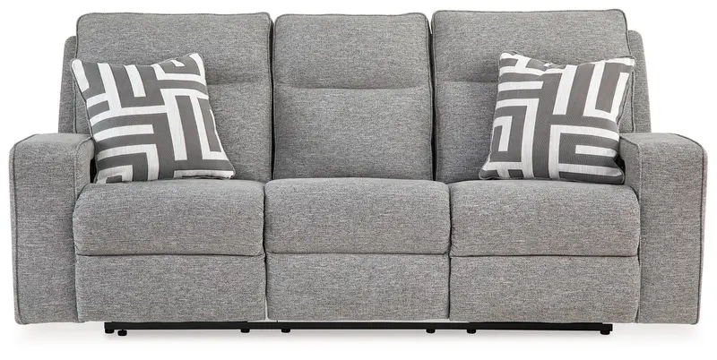 Biscoe Pewter Power Reclining Sofa Featuring Adjustable Headrests