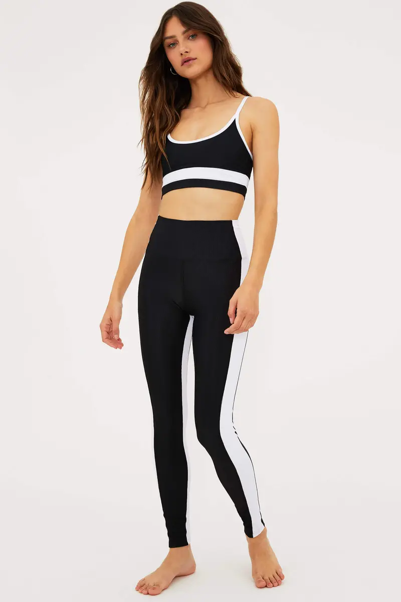 Black-and-White Contrast Legging