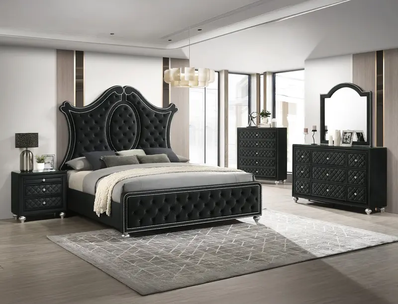 Black Cameo 6-Drawer Dresser – Sleek Bedroom Storage