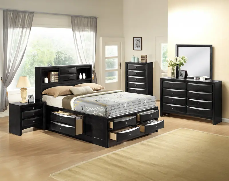 Black Emily Bedside Table