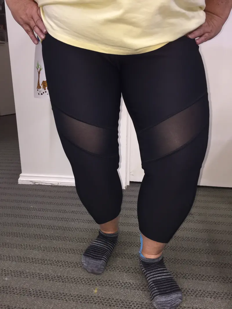 Black Mesh Thigh-High Leggings