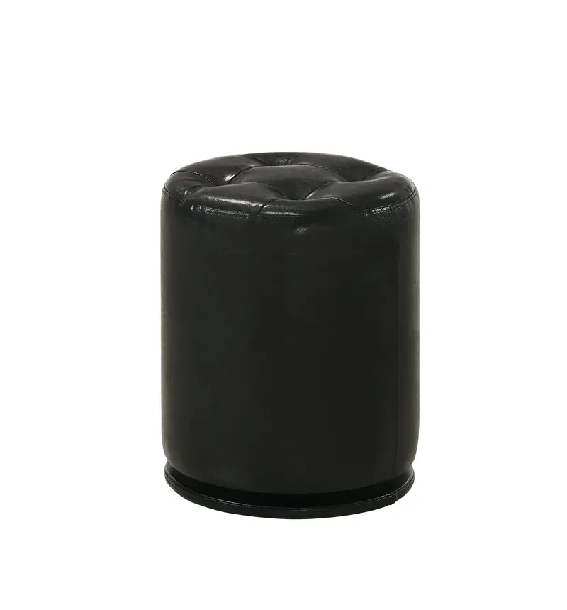 Black Morgan Round Swivel Vanity Stool