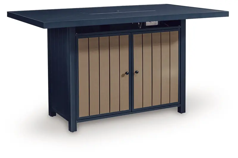 Blue Rectangular Fire Pit Bar Table – East Beach Series