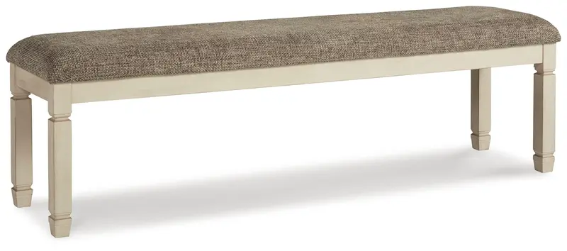 Bolanburg Extra-Large Upholstered Dining Room Bench in Brown and Beige