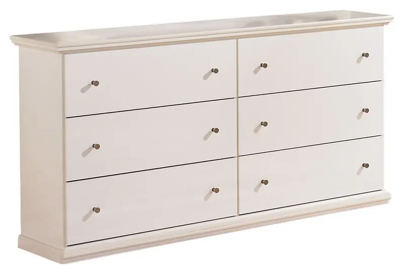 Bostwick Shoals 6-Drawer Dresser with Tapered Legs and Matte Black Pulls