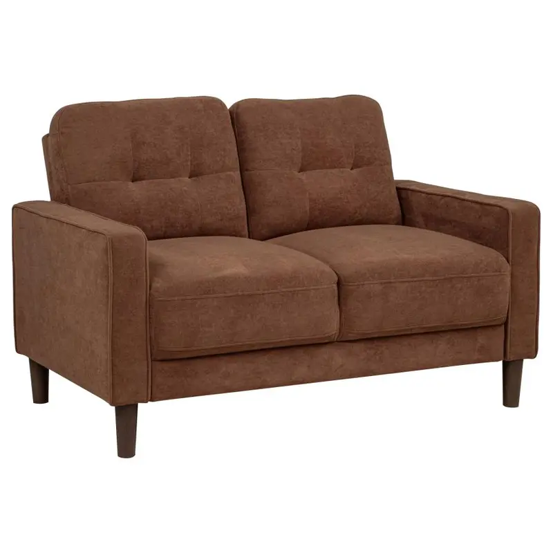 Bowen II Beige Upholstered Track-Arm Loveseat