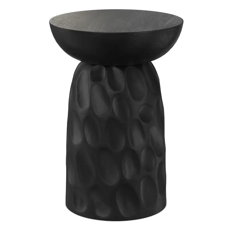 Boyd V-Chisel Detail Accent Table – Modern Black Style