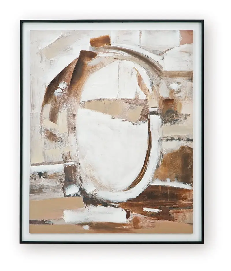 Bradlow Geometric Wall Art – Minimalist Brown, White & Black Composition