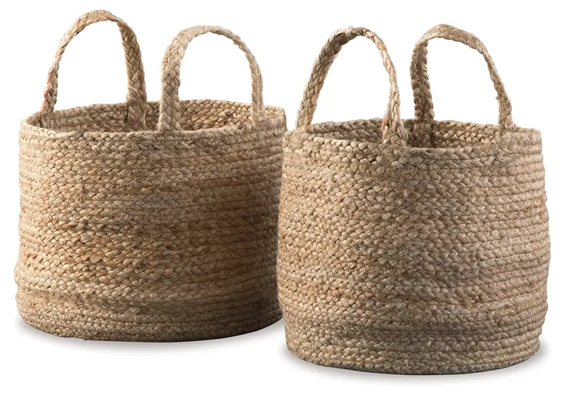 Brayton Natural Woven Basket Set – 2-Piece Storage Collection