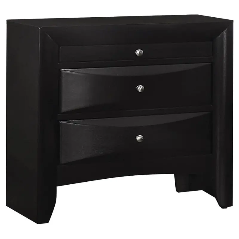 Briana Black 2-Drawer Nightstand