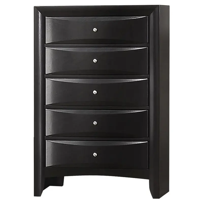 Briana Black 5-Drawer Bedroom Chest