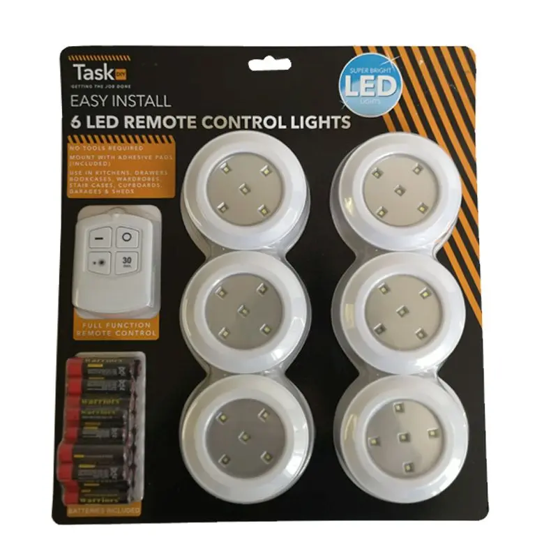 Bright On LED Remote-Controlled Lights – 6-Piece Set
