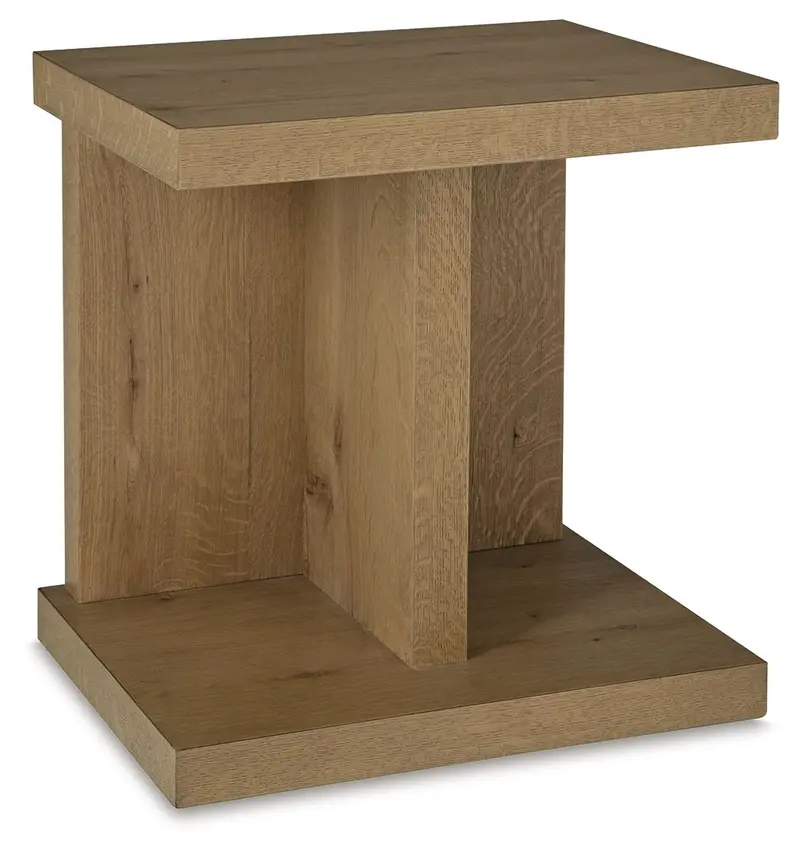 Brinstead Light Brown Chair-Side End Table for Compact Spaces