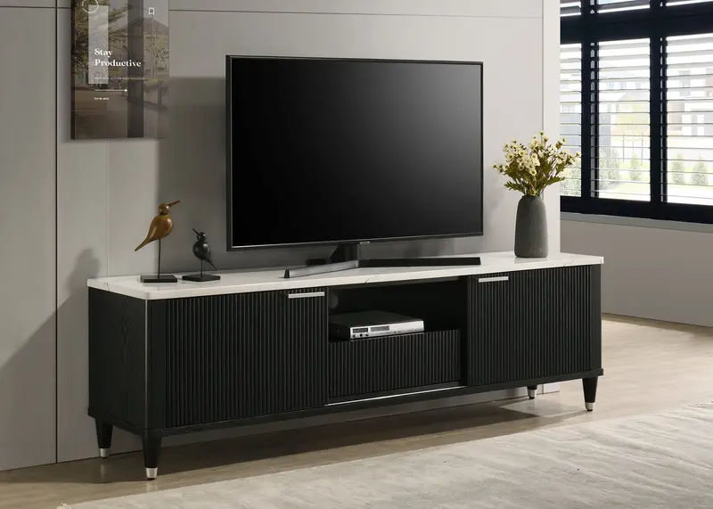 Britany Sleek Black TV Stand for Media Organization