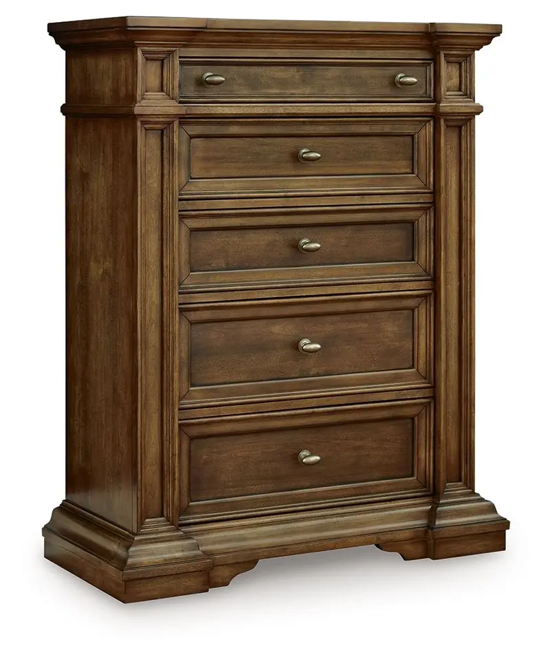 Brown Five-Drawer Chest – Frantanna Storage Solution