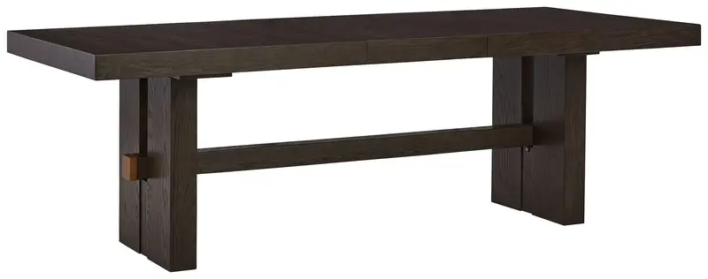 Burkhaus Rectangular Extendable Dining Table – Dark Brown Finish