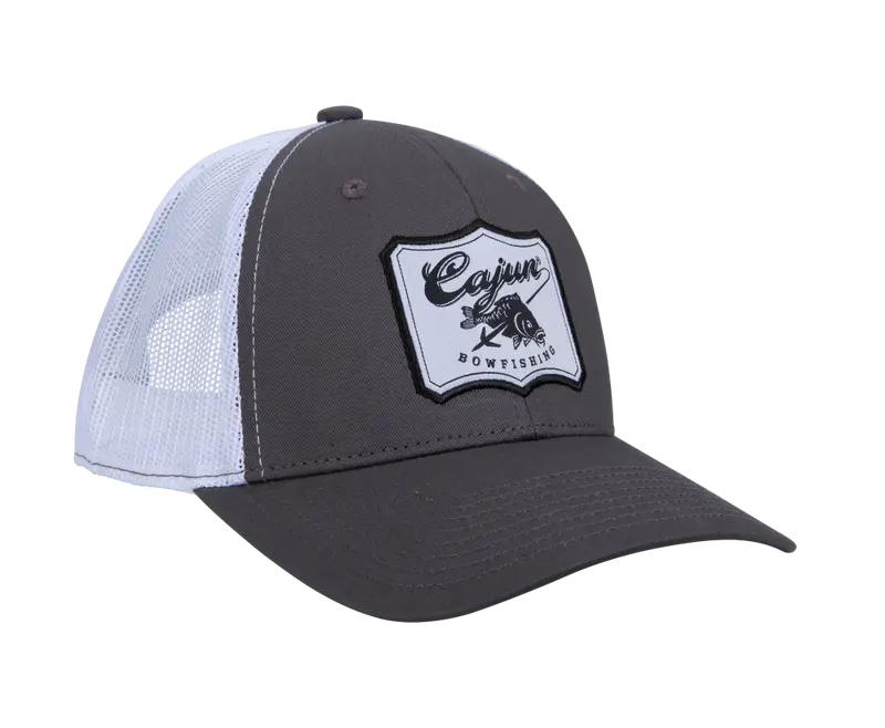 Cajun Bowfishing Grey/White Logo Cap