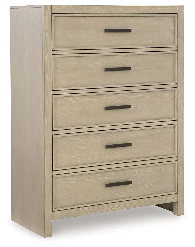 Calmoro Gray 5-Drawer Chest – Tall Bedroom Storage Cabinet