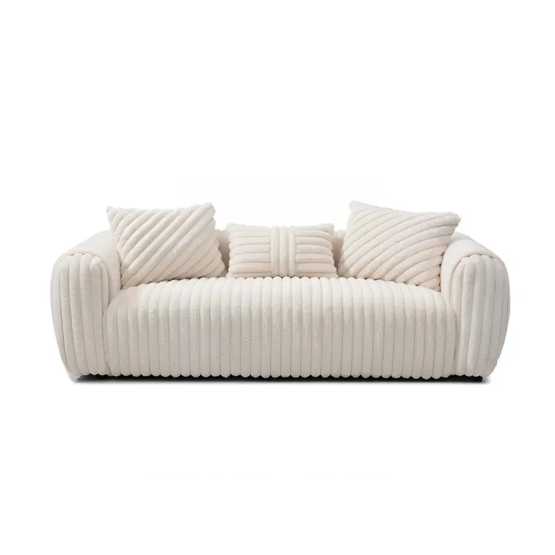 Cancun White Upholstered Sofa
