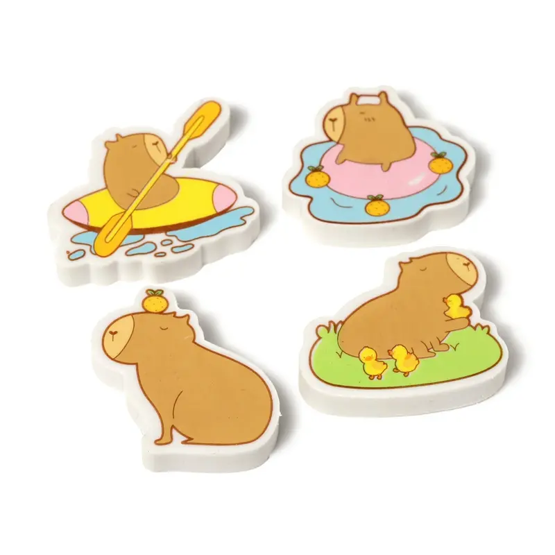 Capybara-Shaped Eraser – 3 cm Fun Desk Accessory – Assorted Colors