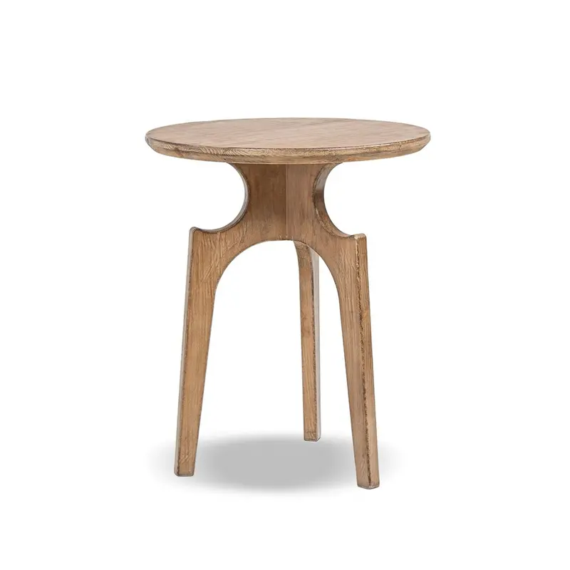 Carmel Antique Brown Round Side Table – Compact Accent Piece