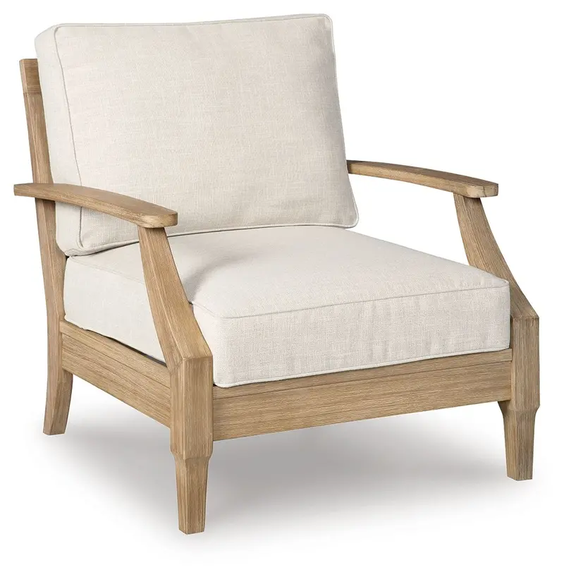 Carter Hall Upholstered Lounge Chair – Beige Fabric with Cushion