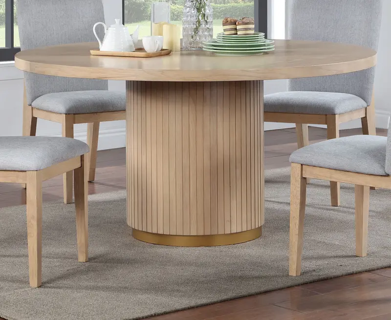 Caspian Wide Solid Wood Dining Table – Natural Oak Finish
