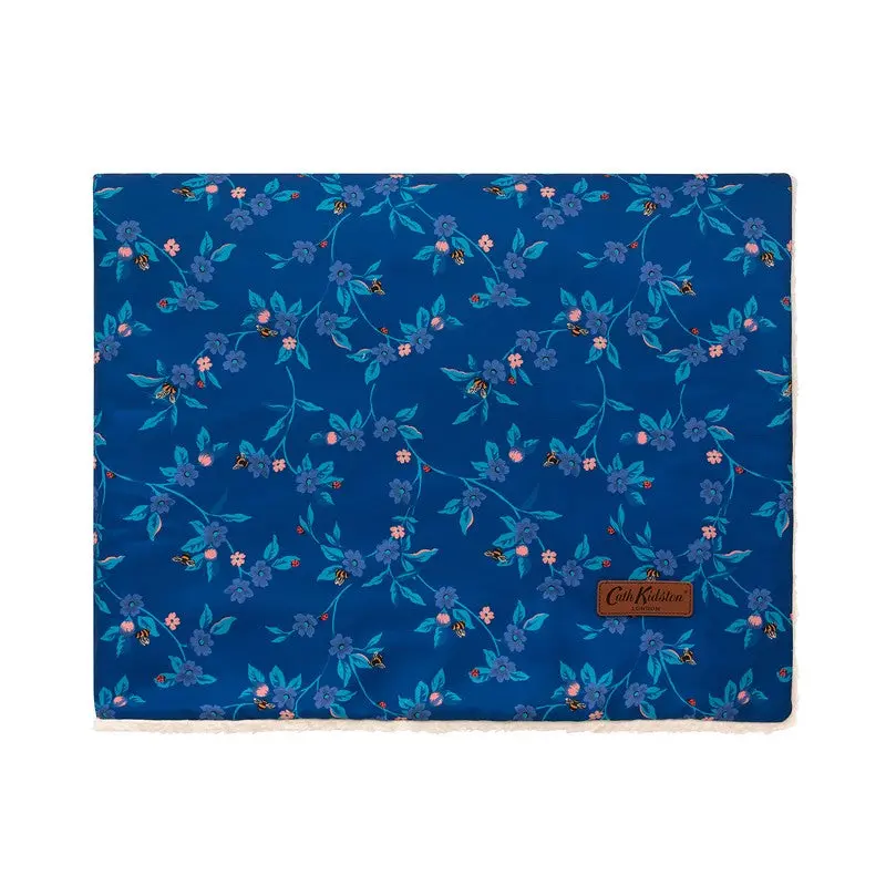 Cath Kidston Flora Fauna Dog Blanket – Soft Blue Fleece, 120cm x 80cm