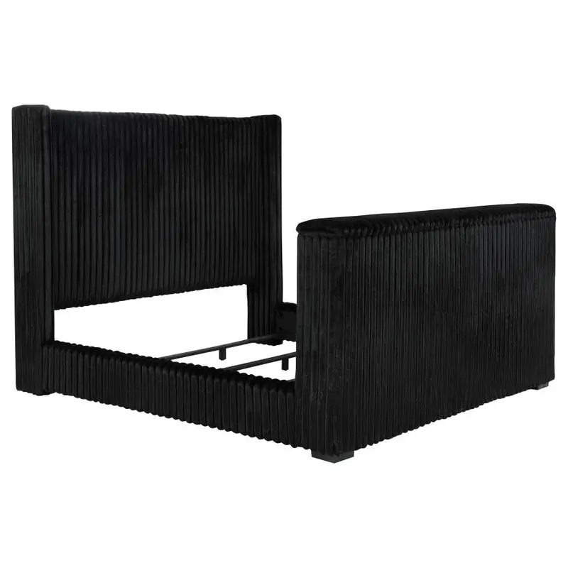Centergrove Upholstered Wingback TV Bed with Built-in Media Storage