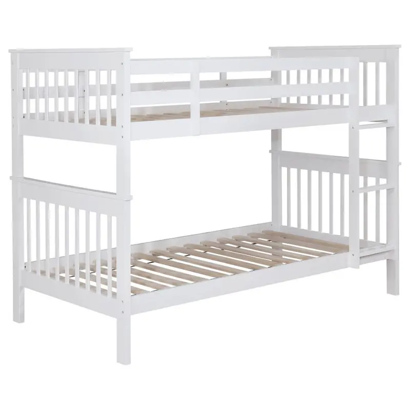 Chapman Solid Wood Bunk Bed – Sturdy Twin-Over-Twin Loft Bed Frame