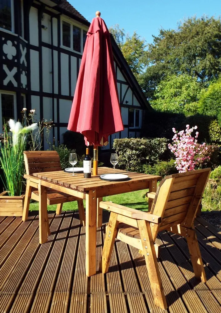 Charles Taylor 2-Person Scandinavian Redwood Dining Set – Outdoor Garden Furniture