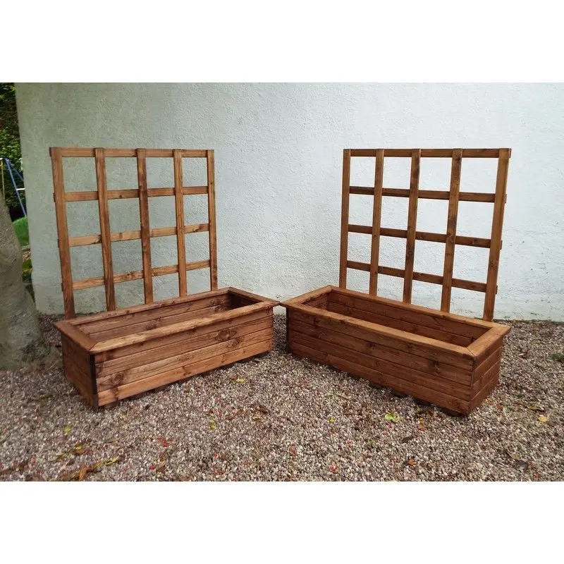 Charles Taylor Scandinavian Redwood Planter & Trellis Combo Set