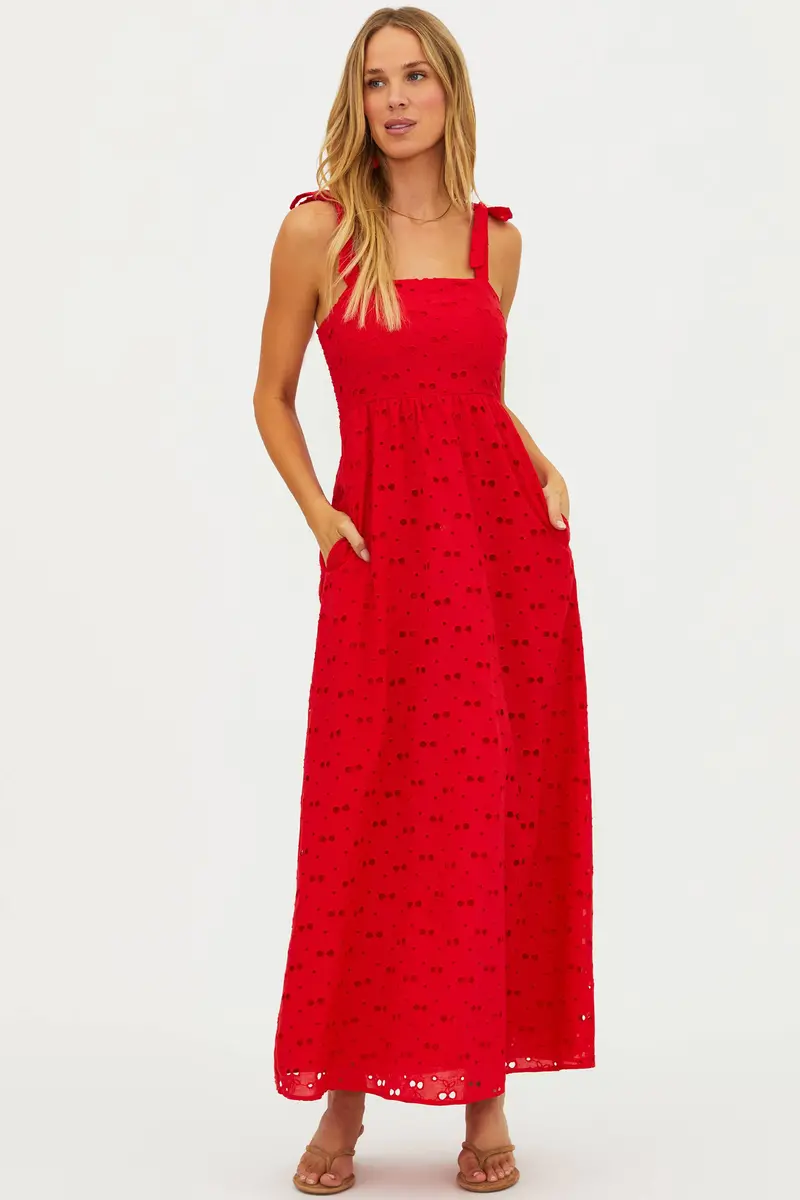 Charlotte Cherry Eyelet Dress