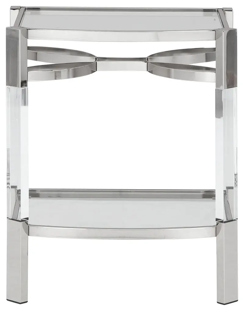 Chaseton Clear Glass and Silver Accent Table
