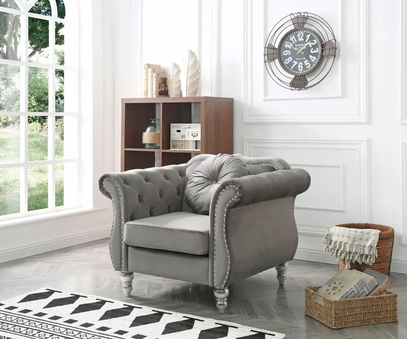 Chic Flared-Arm Accent Chair in Transitional Style