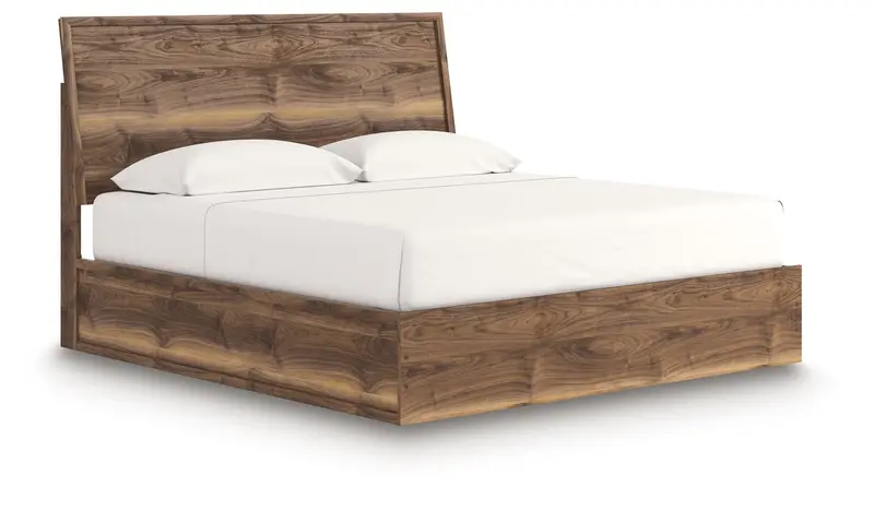 Chirason Clean-Line Wooden Panel Bed