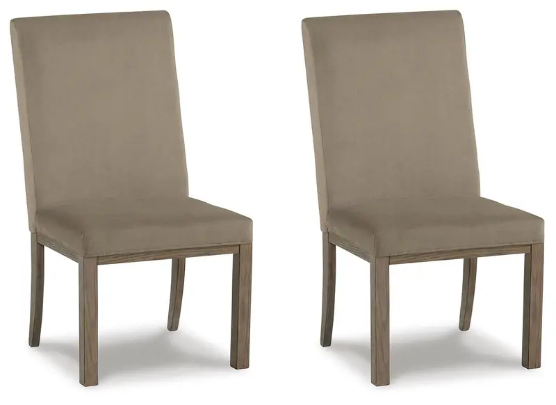 Chrestner Modern Dining Side Chairs (2-Pack) – Gray and Brown Fabric Accent