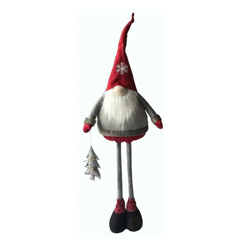 Christmas Inspiration Gonk Holiday Decoration – Grey & Red, 114 cm