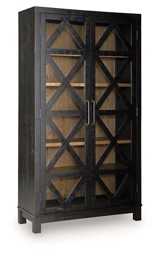 Christop Two-Tone Black and Brown Accent Cabinet