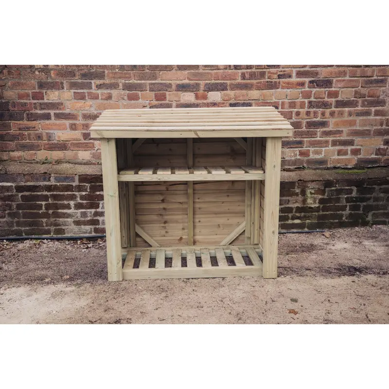 Churnet Valley Contemporary Log Store (131cm x 65cm) – Stylish Firewood Storage
