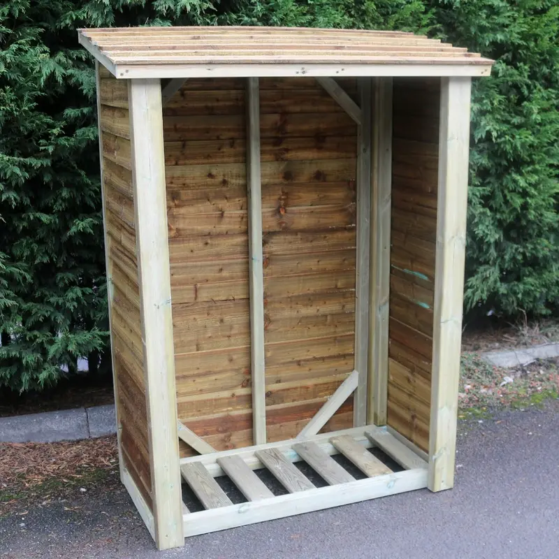 Churnet Valley Log Store with Open Panel Design – 120cm W x 60cm D – LSOP6X4