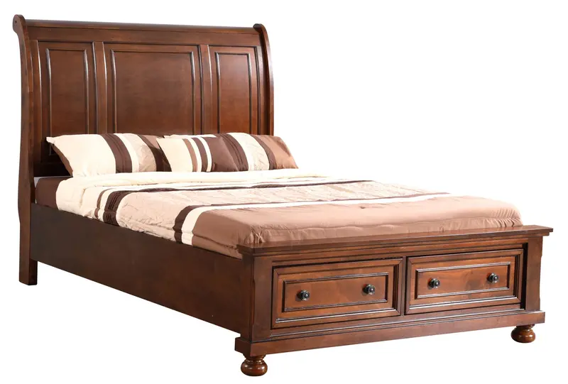 Classic Sleigh Bed – Curved Headboard Design