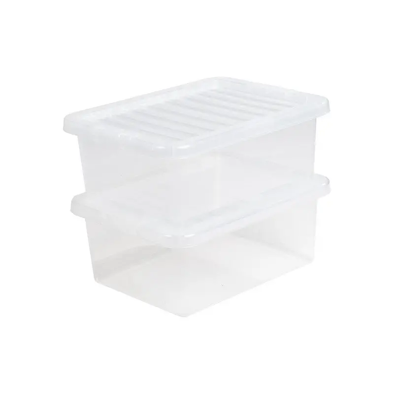 Clear Crystal Plastic Storage Box – 17-Litre Stackable Organizer by Wham